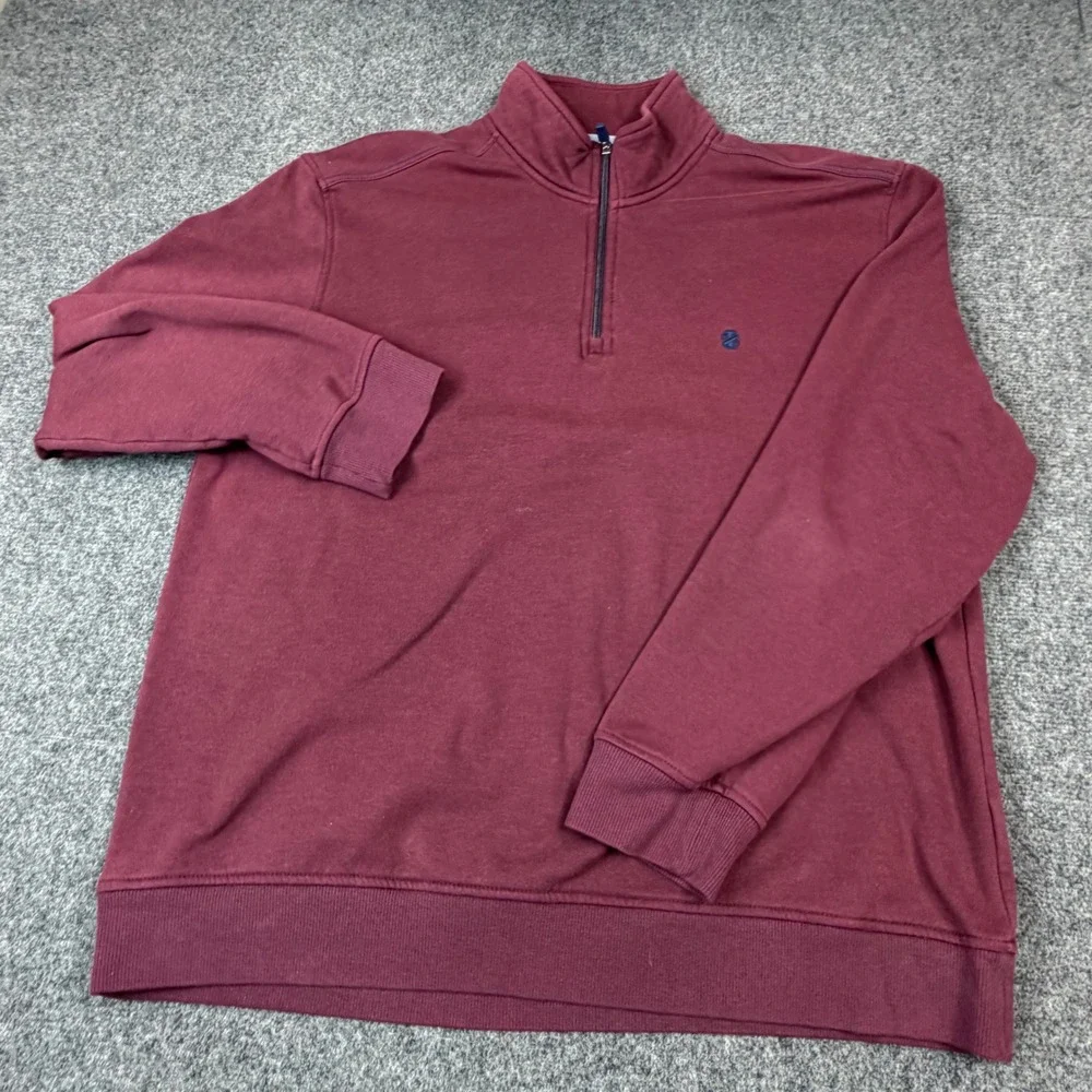 IZOD Advantage Performance Stretch Mens XL Quarter Zip Pullover Burgundy‎ Maroon
